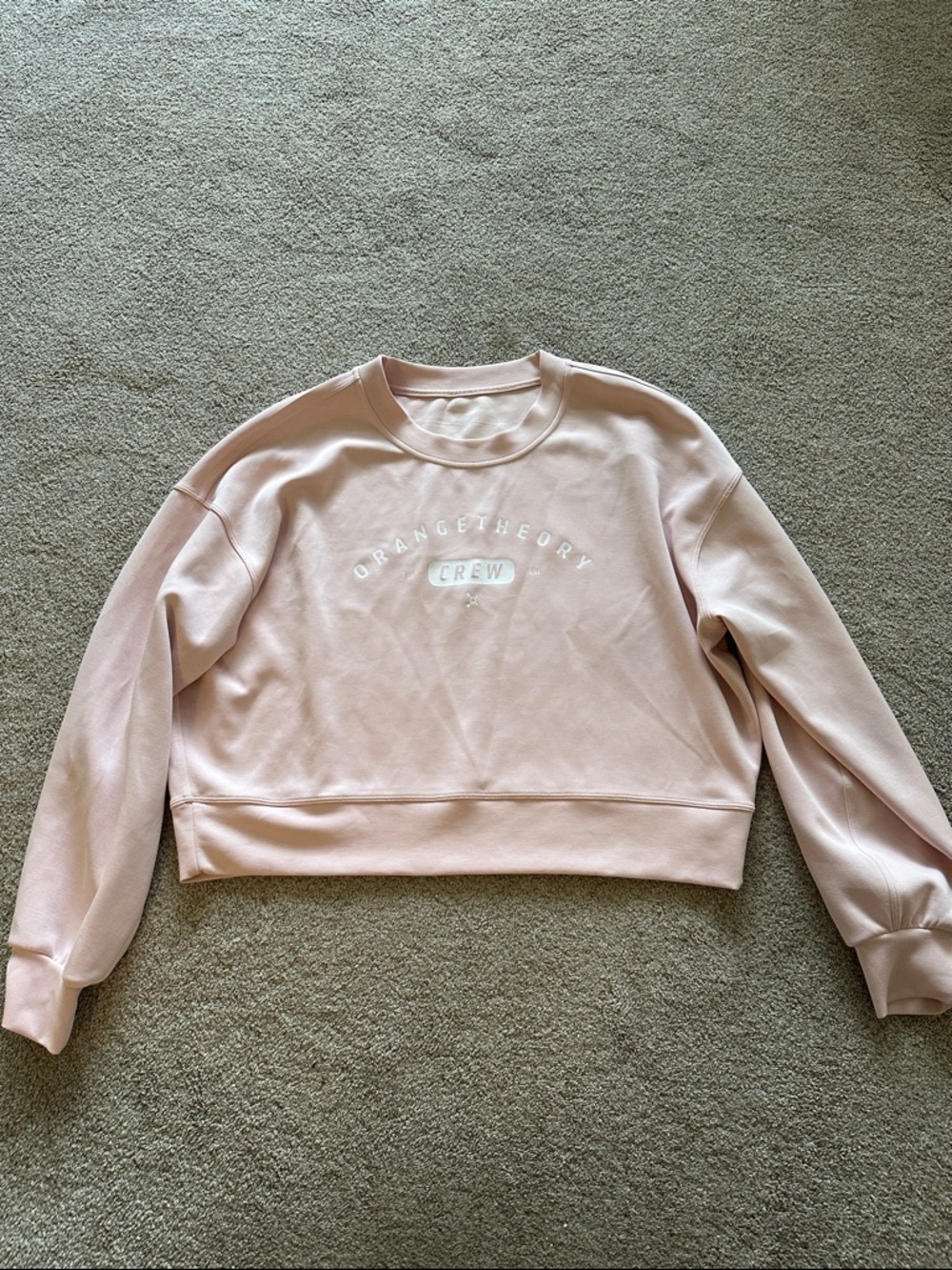 Lululemon Orangetheory Light Pink Cropped Crew Sweatshirt oversized